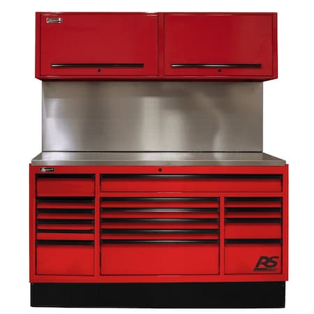 Homak 72in CTS Set with Solid Back Splash - Red RDCTS72001